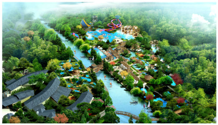 花水灣溫泉規(guī)劃鳥瞰圖