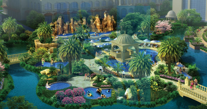 啟東海上威尼斯溫泉小鎮規劃土耳其溫泉設計